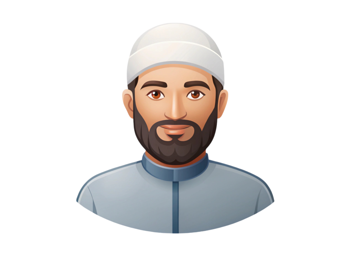 Friendly Avatar Of A Muslim Man In Traditional Clothing With A Welcoming Expression Ideal For Profile Representation Free Png
