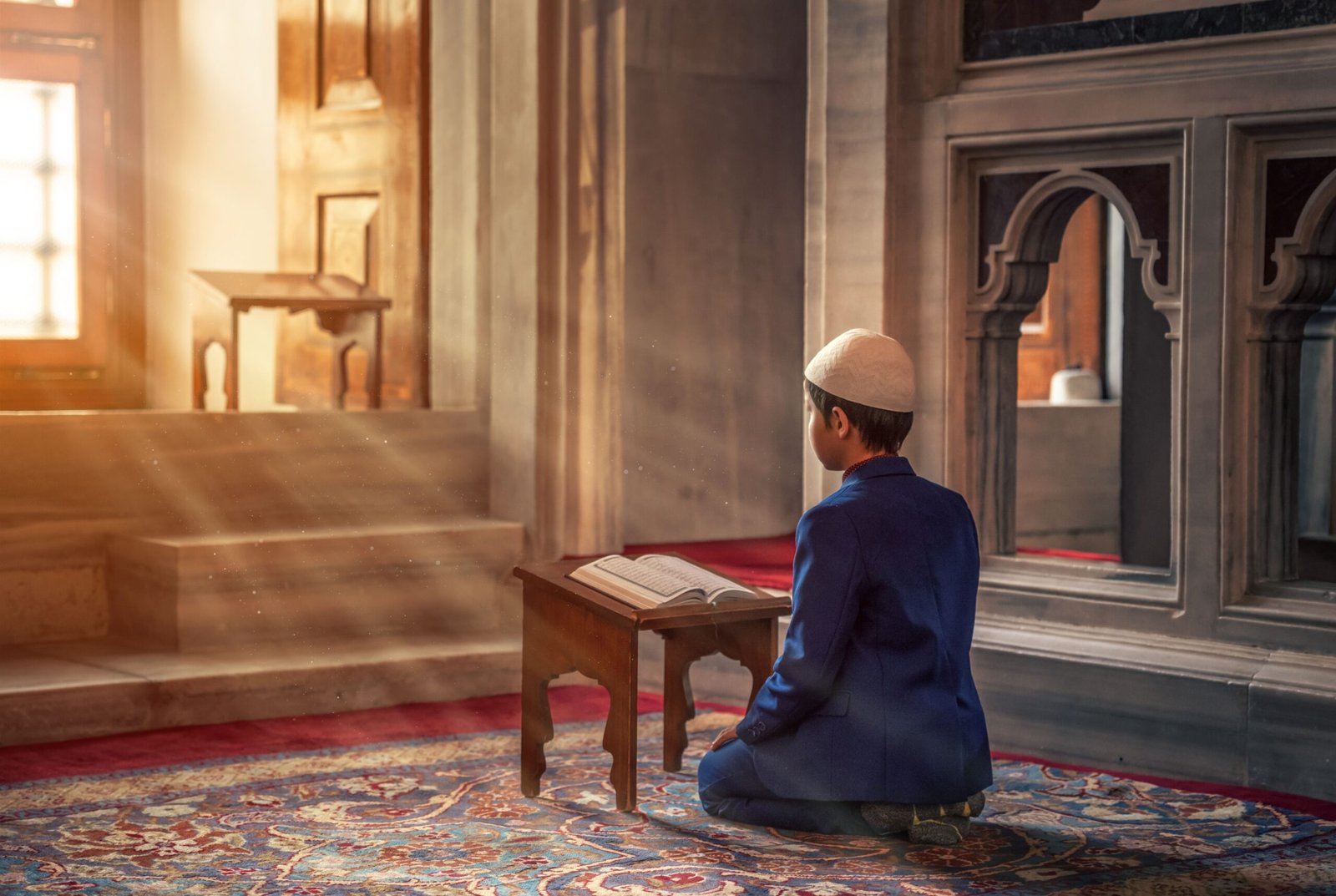 child reading quraan