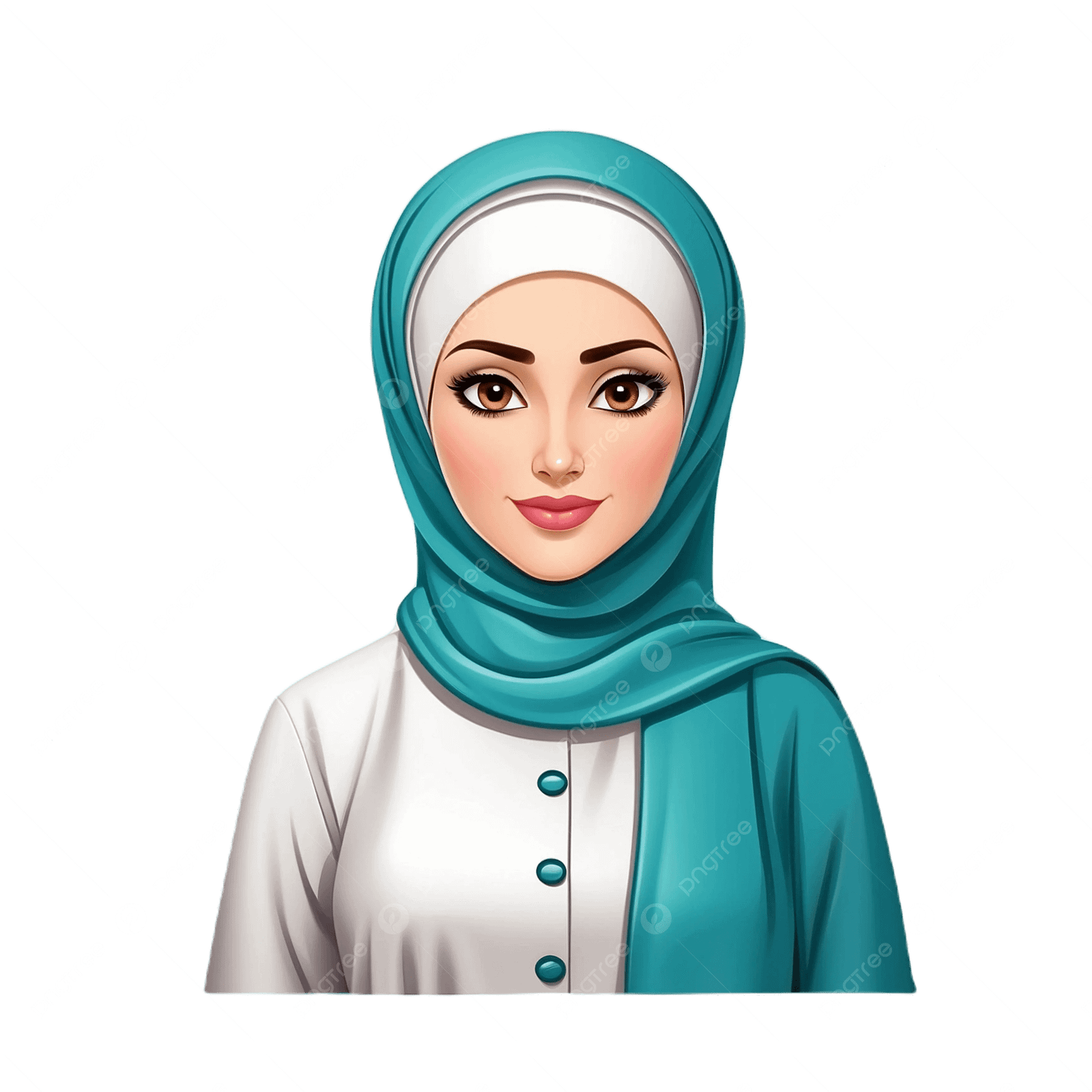 Pngtree Portrait Of Beautiful Young Muslim Woman In Hijab Vector Illustration Png Image 14176940